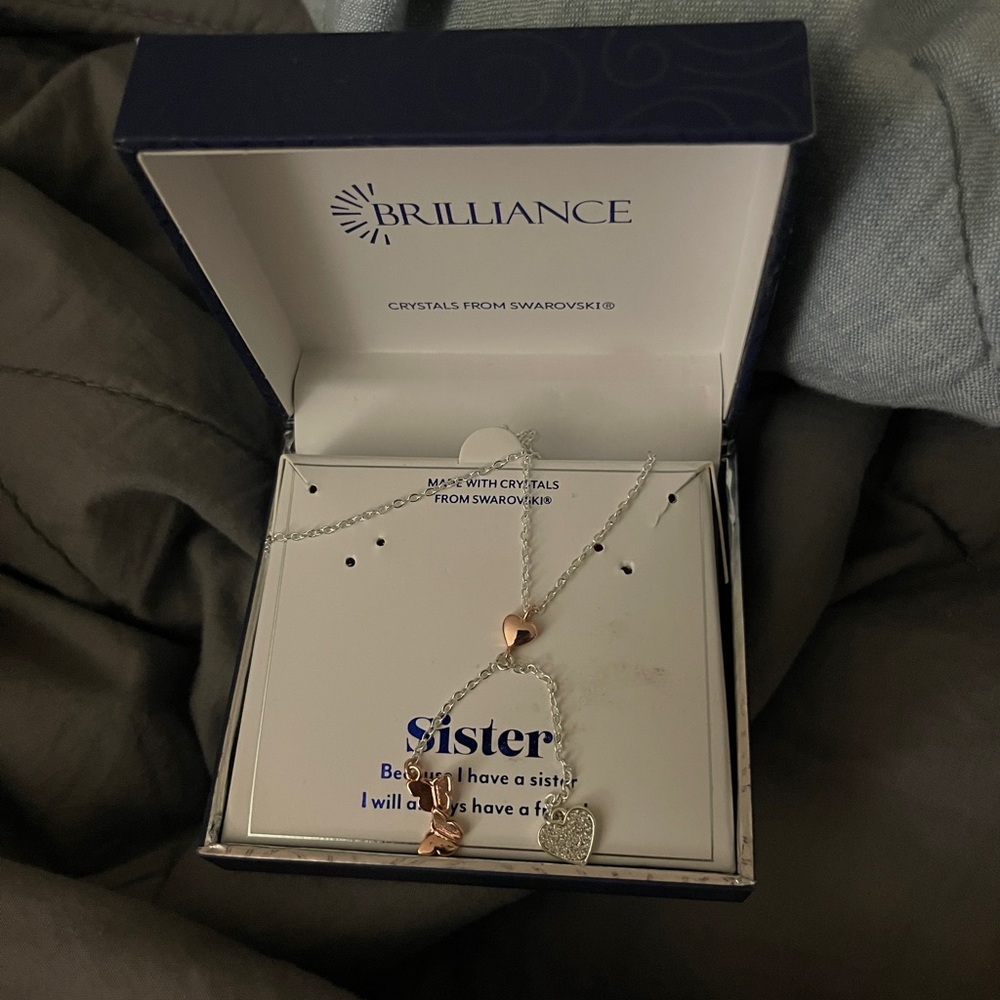 Brilliance Swarovski ~ heart and butterflies necklace